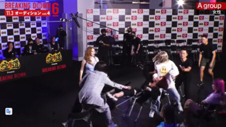ブレイキングダウン6女子オーデション出場者がヤバい!へずまの嫁を椅子ごと倒すいーたろ